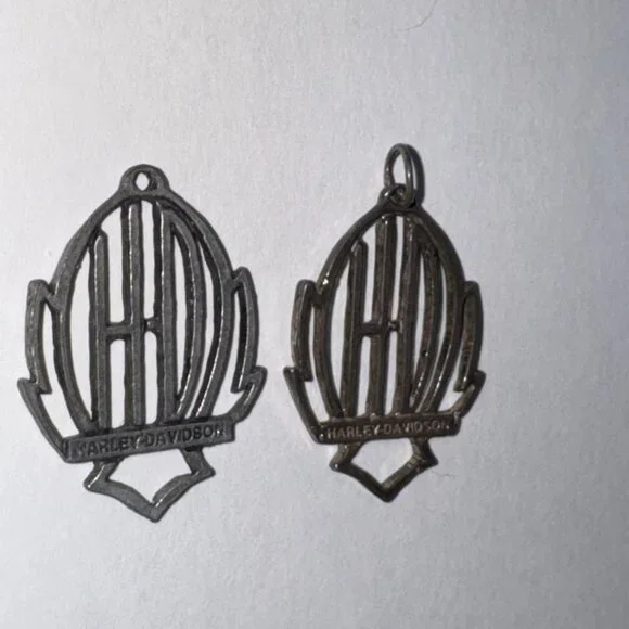 Open Sterling Silver Harley Davidson Pendant